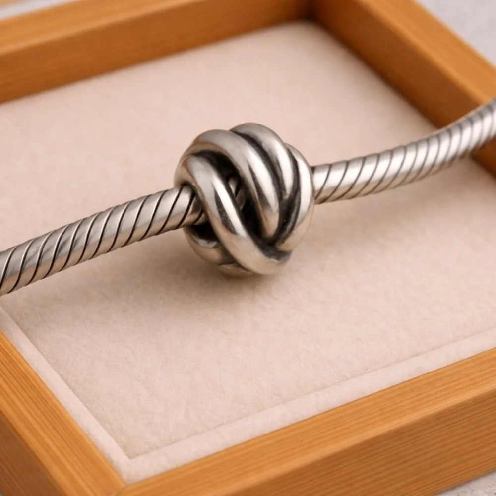 Trollbeads Sterling Silver .925 Lucky Knot Spiral Bead Charm EUC LAA #248